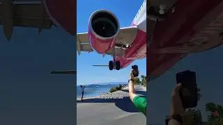 Skiathos airport super low landing #shorts