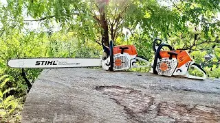 Stihl MS 462 (manual carburetor) vs. Stihl MS 500i - same bar & chain