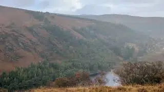 VIEW OF GLENDALOUGH LOWER AND UPPER LAKE IN COUNTY WICKLOW/ SPINC TRAIL- 2