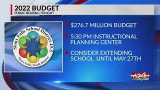 Budget discussion, extending school year on agenda for Sioux Falls School Board
