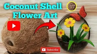 Coconut Shell Wall Hanging Flower Pot 🌸🦋 | Easy Handmade Craft