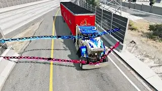 Cars vs Double Chain 2 - BeamNG.Drive