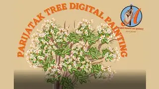 Parijatak, the divine tree painting | Night Blooming Jasmine Digital art |  Anjali Swami art