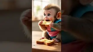 &ldquo;Adorable Baby Monkey&rsquo;s Morning Toast Ritual 🐒🍞💛&rdquo;