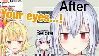 Sara's surprised at Fuyuki's anime eyes 【Hoshikawa Sara/Hakase Fuyuki】