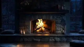 Дождь, гром и потрескивающий камин (4K)