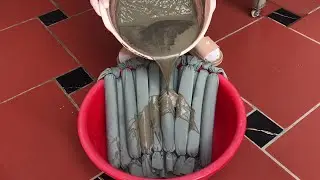 A clever and perfect plant pot made from scraps of fabric and cement.