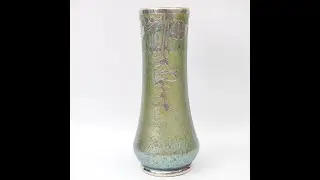 Loetz Glass Vase Papillion Silver Overlay Iridescent Lustre Art Nouveau 1900 SimonWillcockAntiques