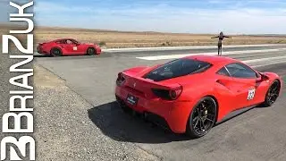 Ferrari 488 GTB vs. Porsche 991.2 Turbo S - Drag Race