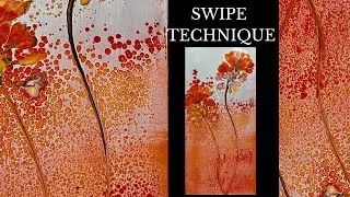 Fluid Art: Orange Flowers in a Mesmerizing Acrylic Pouring