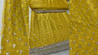 Trending Sheesha Silk Silver Cut Dana Work embroidery 3 piece suit..