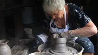 Throwing Making a clay pottery goblet on the wheel demo Ingleton Pottery
