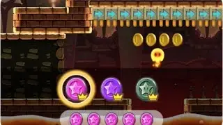 [super mario run] World 1-4: Bowser's Castle Hangout, pink coin run