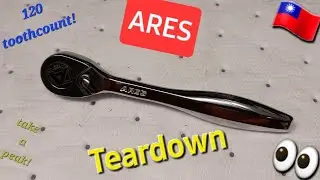 Трещотка ARES 42068 с приводом 1/4 дюйма и 120 зубцами. Разборка трещотки.