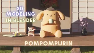 Make cute Pompompurin 3d model - tutorial Blender  [Sanrio series]