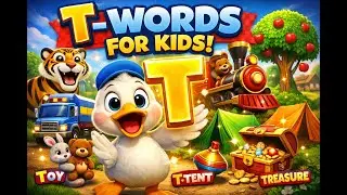 T Words for Kids 🦆 | Learn Letter T with Fun Animals | ABC Phonics Song | Kids Learning Poem