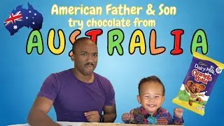 American Father and Son trying AUSTRALIAN Chocolate for the FIRST TIME (Aussie food, candy & snacks)