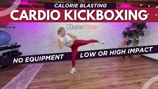 Sweaty 35-Min Cardio Kickboxing 🔥 Burn Calories with Low or High Impact Moves