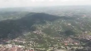 Turin Italy   View of Lufthansa landing in Turin, Italy 26 May 2015