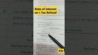 Interest on Income tax refund sec 244A | #shorts #itrrefundinterest #itr #sec244A