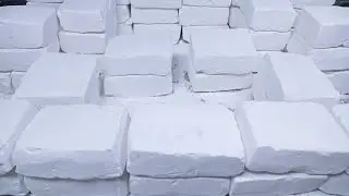 Fluffy & buttery & Powdery Mass crush white Soft white gymchalk | pj crush | oddly satisfying ASMR 