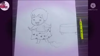 Small Cute Baby in Towel Take Bath Pencil drawing # Sameer Sharma