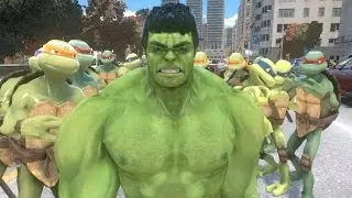 HULK vs Teenage Mutant Ninja Turtles ARMY - EPIC BATTLE