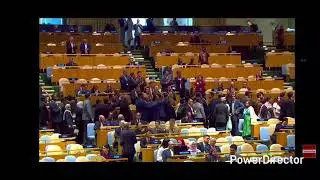 Dozens of Nations walk out on Benjamin Not a Jeoo U.N speech!