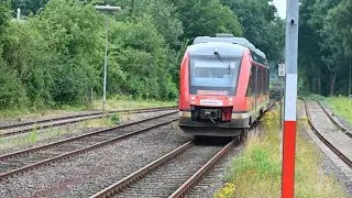 🚆 Triebwagen Lint NBE 648 954-5 f&auml;hrt ein als RB 73 in Bahnhof Suchsdorf in Richtung Eckernf&ouml;rde /4K