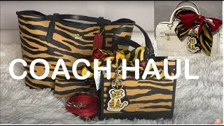 Coach Haul | Lunar New Year Tiger Print Tote, Dempsey 22, Card Holder, key charm, Scarf | RaqReview