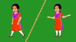 Indian village girls cartoon green screen/green screen girls cartoon