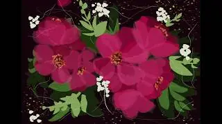 Digital floral painting time-lapse
