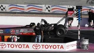 10000 horsepower. Todd Paton dragster testing las vegas 2015