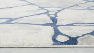 Abani Atlas Collection ATL200C Contemporary Web Grey Blue Area Rug