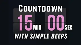 15 Minute Flip Clock Countdown Timer ⏱️ Flip Sound Every Second + Simple Beeps (Start & End Alerts)