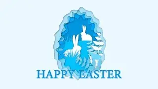 Greeting card #1 Happy Easter day egg bunny AFTER EFFECTS FREE intro hunt