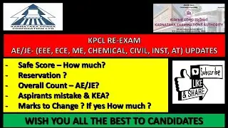 KPCL RE-EXAM AE & JE || Safe Score | Count | Marks to change | Aspirants mistake etc