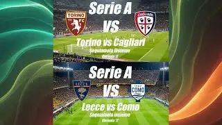 TORINO vs CAGLIARI - LECCE vs COMO - Serie A - G17 - campo 2d/3d - DIRETTA LIVE - no immagini ore 15
