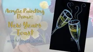 Рисование акриловыми красками с Мишель из My Belle Designs - демонстрация новогоднего тоста | Миш...