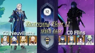 F2P C0 Neuvillette and F2P C0 FLINS Destroys 6.3 Spiral Abyss | Floor 12 |