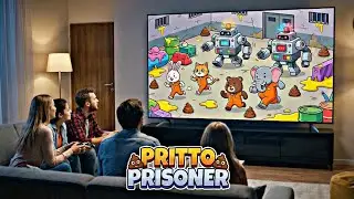 4 Animals vs 2 Robots! | Escape Island Madness in Pritto Prisoner