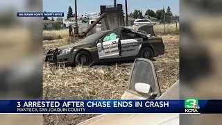 Carjacking suspects crash after chased by deputies in Manteca