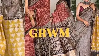 GET READY WITH ME | Maheshwari Silk Saree Styling Ideas | saree Draping | Saree Look | fashion blog 