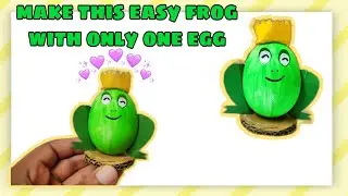 how to make cute frog 😍 with egg #eggshellart #shellart @5MinuteCraftsYouTube @5MinuteCraftsDIY