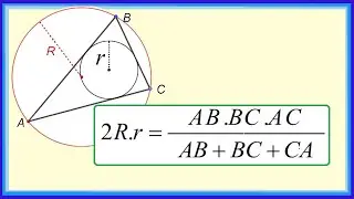 Relation entre les rayons des cercles inscrits et circonscrits d'un triangle.