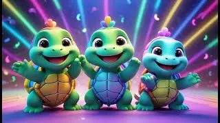 Six Little Turtles Crawl Around | Fun Animal Song | Nursery Rhymes and Early Learning for Toddlers