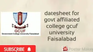 Datesheet for govt affiliated gcuf in your college login portal