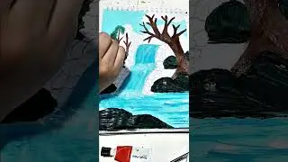 HOW TO DRAW SCENERY WITH ARCRALIC COLOR  EASY 