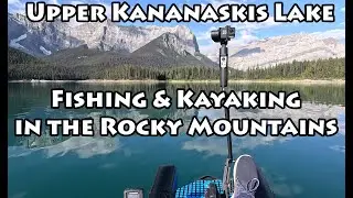Kayak fishing in a mountain lake