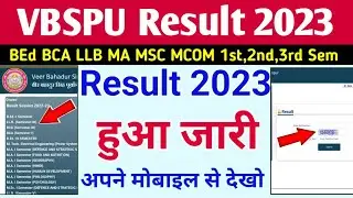 VBSPU Result 2023 Declared Bed 1st sem MA MSC MCOM LLB | result dekhe 2023 | bed 2nd sem result 2023